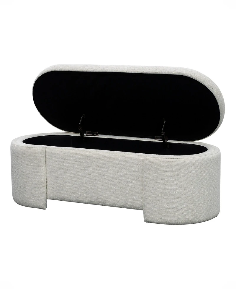 Martha Stewart Collection Leslie 48" Fully Upholstered Oval Storage Bench