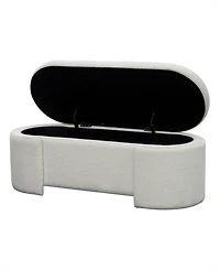 Martha Stewart Collection Leslie 48" Fully Upholstered Oval Storage Bench