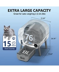 Cumrige Fumoi Self Cleaning Litter Box,Large Capacity Automatic Cat Litter Box Self Cleaning for Multiple Cats with App Control and Safety Protection