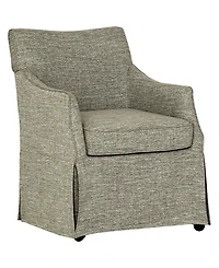 Martha Stewart Collection London 25" Upholstered Skirted Dining Arm Chair