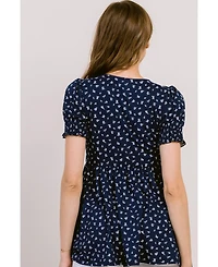 Hello Miz Maternity Floral Empire Waist Wrap Nursing Top