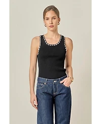 English Factory Women's Crochet Sleeveless