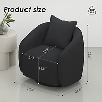 Boyel Living Swivel Barrel Chair Velvet Accent Armchair 360 Degree Club for Room Bedroom Reception