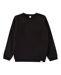 MeMoi Baby Boys Cotton Knit Pullover Crewneck Sweater with Embossed 3D Crest