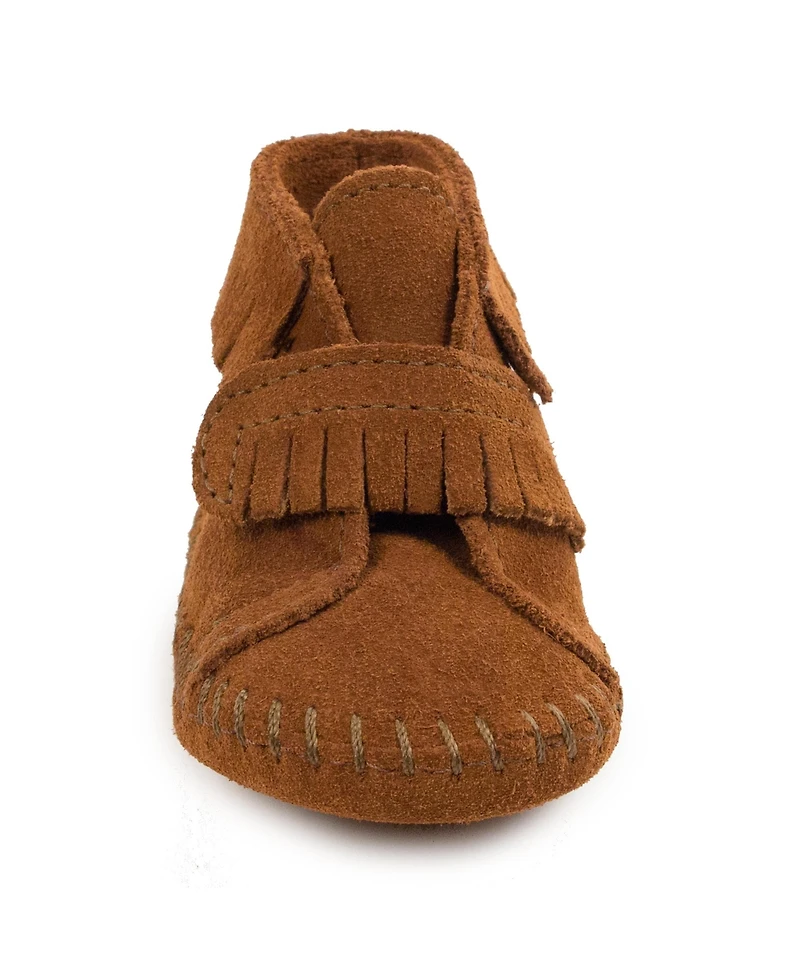 Minnetonka Baby Suede Front Strap Booties