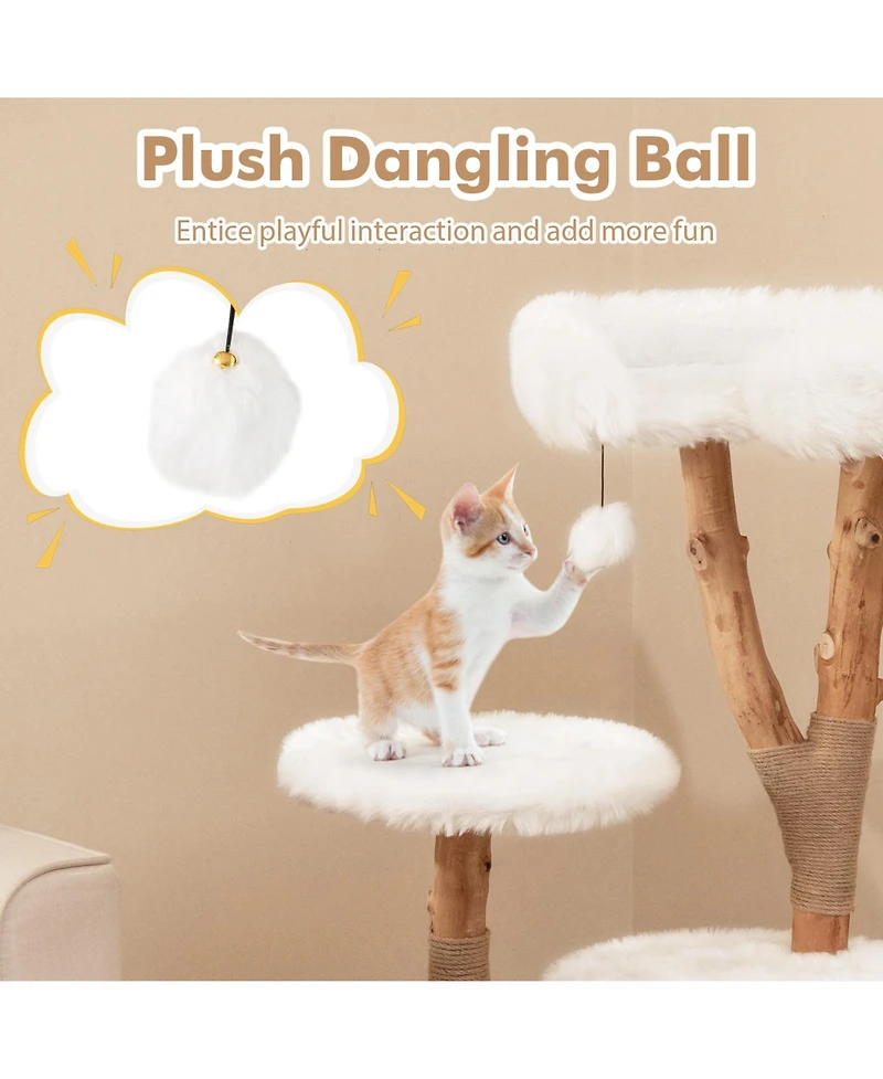 Cozito Cat Tree Solid Wood Tower with Perch and Jute Posts