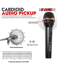 5 Core Microphone 3Pc Dynamic Vocal Handheld Mic Cardioid Singing Karaok Microfono w On Off Switch