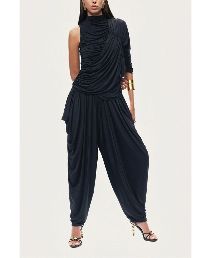 Nocturne Women's Asymmetric Draped Blouse