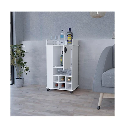 flynama Bar Cart 21.65" W x 16.34" D with 1 Cabinet with Casters.