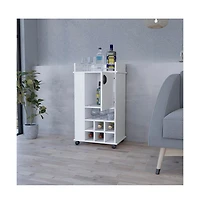 flynama Bar Cart 21.65" W x 16.34" D with 1 Cabinet with Casters.