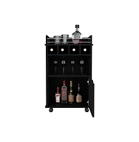 flynama Bar Cart for Living Room with Bottle Storage and Open Shelf