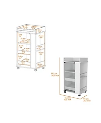 flynama Willow Park Glass Door Bar Cart with Bottle Holder and Casters