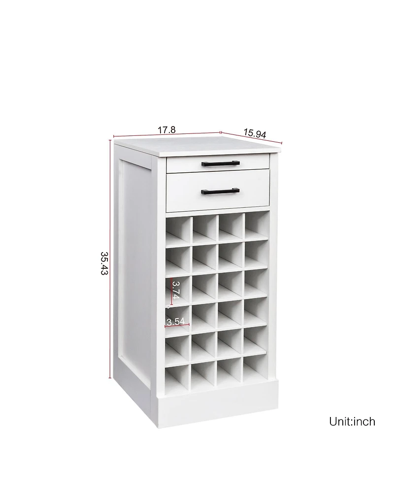 flynama Modular 24-Bottle Wine Bar Buffet Cabinet