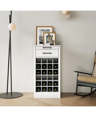flynama Modular 24-Bottle Wine Bar Buffet Cabinet