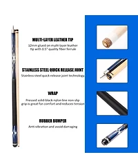 Gse Games & Sports Expert 58" 2-Piece Canadian Maple Hardwood Billiard Pool Cue Stick - 21oz