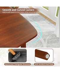 Gouun Rectangular Walnut Finish Kitchen Table for 2-4 with Triangular Bracing