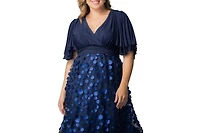 Kiyonna Plus Pretty Petals Mesh Cocktail Dress