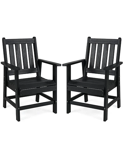 Slickblue Set of 2 Patio Dining Chairs with Wide Armrests