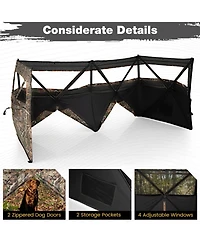 Gouun See-Through Pop-Up Hunting Blind with Dog Door for 1-3 People