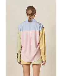 English Factory Women's Color Block Stripe Shirt