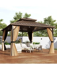 Slickblue Outdoor Hardtop Gazebo for Patio Lawn Garden Party Tent