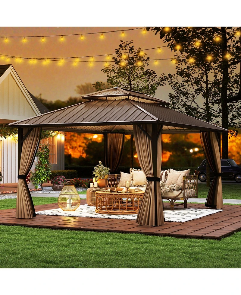 Slickblue Outdoor Hardtop Gazebo for Patio Lawn Garden Party Tent