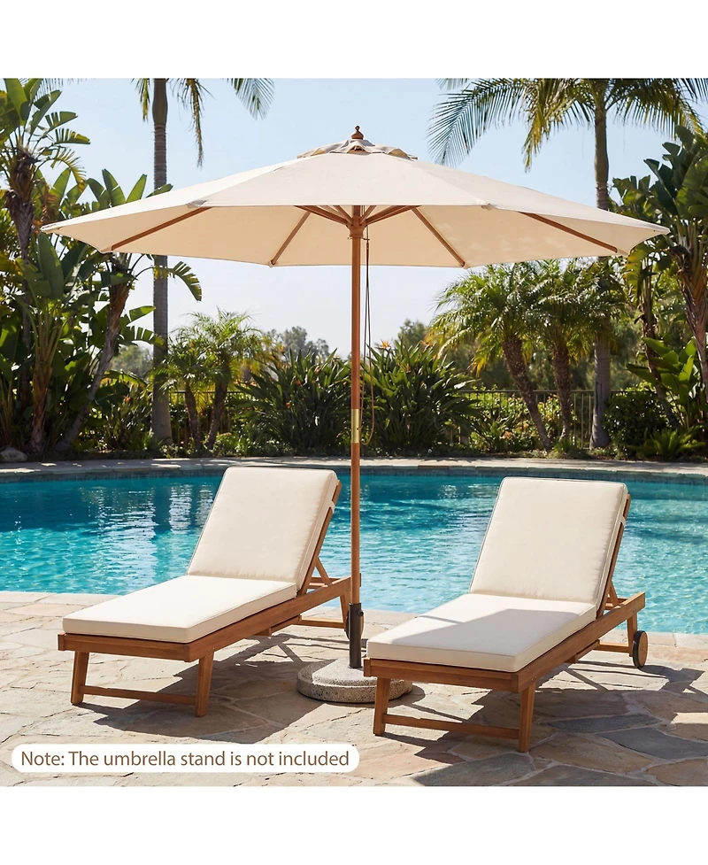 Slickblue Patio Umbrella Outdoor Table Market with 8 Sturdy Bamboo Ribs
