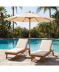 Slickblue Patio Umbrella Outdoor Table Market with 8 Sturdy Bamboo Ribs