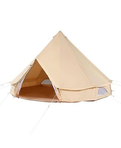 Gouun 16.4 ft Canvas Bell Tent with Stove Jack for 4-Season Camping