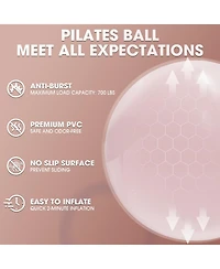 Mikolo Pilates Ring Set - 14" Magic Circle (38 lbs Resistance), 9.8" Pilates Ball, 5 Resistance Bands, and Exercise Guide Included for Home Workouts