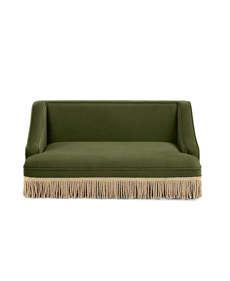 Aostirmotor Performance Velvet Princess Pet Bed Sofa with Fringe Skirt by Duchess