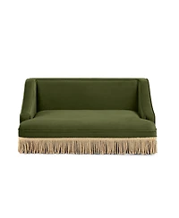 Aostirmotor Performance Velvet Princess Pet Bed Sofa with Fringe Skirt by Duchess