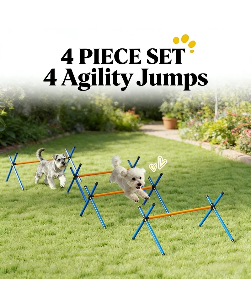 Aostirmotor Pet Agility Training Equipment, Dog Agility Course Set for Backyard, Complete Obstacle Course Kit with Tunnels and Hurdles