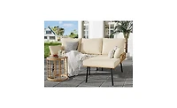 gaomon 3-Piece Patio Furniture Set, All Weather Rattan Sofa with Tempered Glass Coffee Table and Thick Cushions, Sectional L-Shaped Patio Furniture