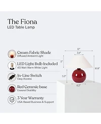 Fiona Classic Ceramic Led Table Lamp with Fabric Empire Shade