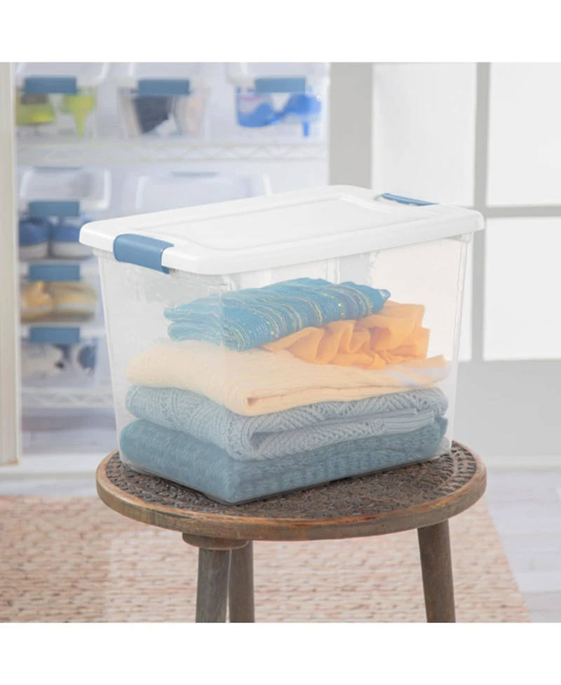 Sterilite 25 Quart Latching Storage Box, Stackable Bin with Latch Lid, 12 Pack