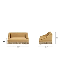 Aostirmotor Performance Velvet Princess Pet Bed Sofa with Fringe Skirt by Duchess,Gold Yellow