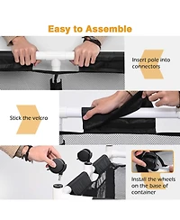 Yescom 2PCS Extra Large Mesh Pool Storage Bins w/ Mesh Cover Net for Pool Floats