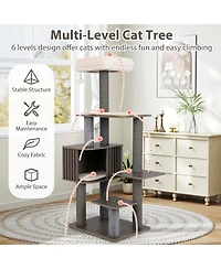 Cozito Cat Tree 59 in Multi-Level with Cushion Top Perch