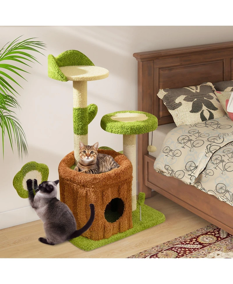 Cozito Cat Tree 36 in Cute Jungle Activity Center with Condo