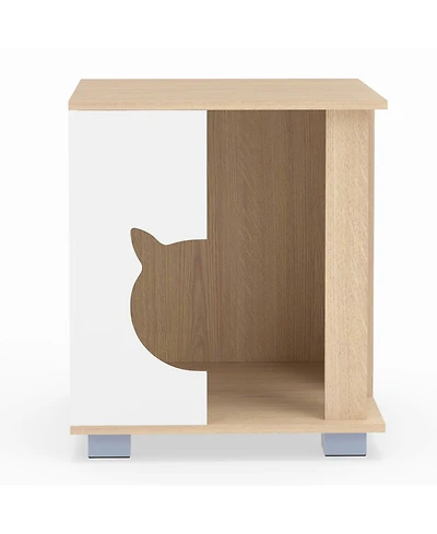 Cozito Cat Condo 17 in Wooden with Kitty Head Entry and Metal Legs
