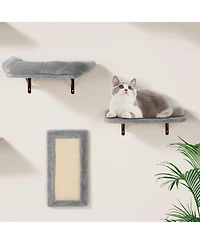 Cozito Wall Mounted Cat Shelves 6 Piece Hammock Perch Sisal