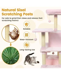 Cozito Cat Tree 58 in Soft Plush Multi-Level with Top Perch