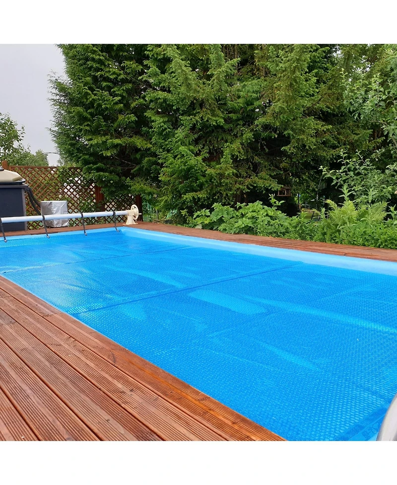 Sugift 32FT x 16FT Rectangle Swimming Pool Cover 12-mil Heat Retaining Pool Solar Blanket with Carrying Bag