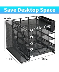 Gnuadz Desk Organizer 5-Tier Tray File Holder Drawer Pen