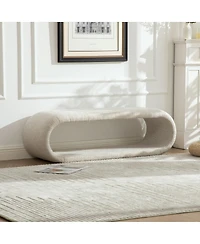 Streamdale Furniture Chenille Upholstered Bench with Iron Frame