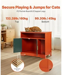 Gouun 31-Inch Hidden Cat Litter Box Enclosure with Shelf and Storage, Enclosed Washroom Cabinet Furniture