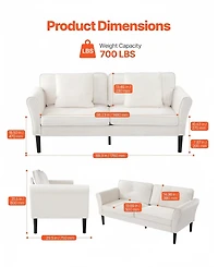 Gouun Velvet 69-Inch Loveseat Sofa with Sinuous Spring Support and Soft Cushions