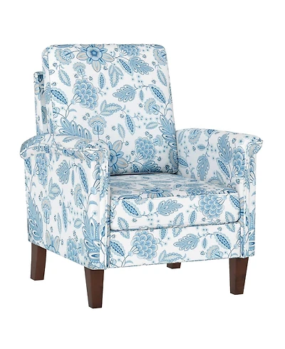 Gouun Floral Farmhouse Boho Accent Chair with Solid Wood Legs