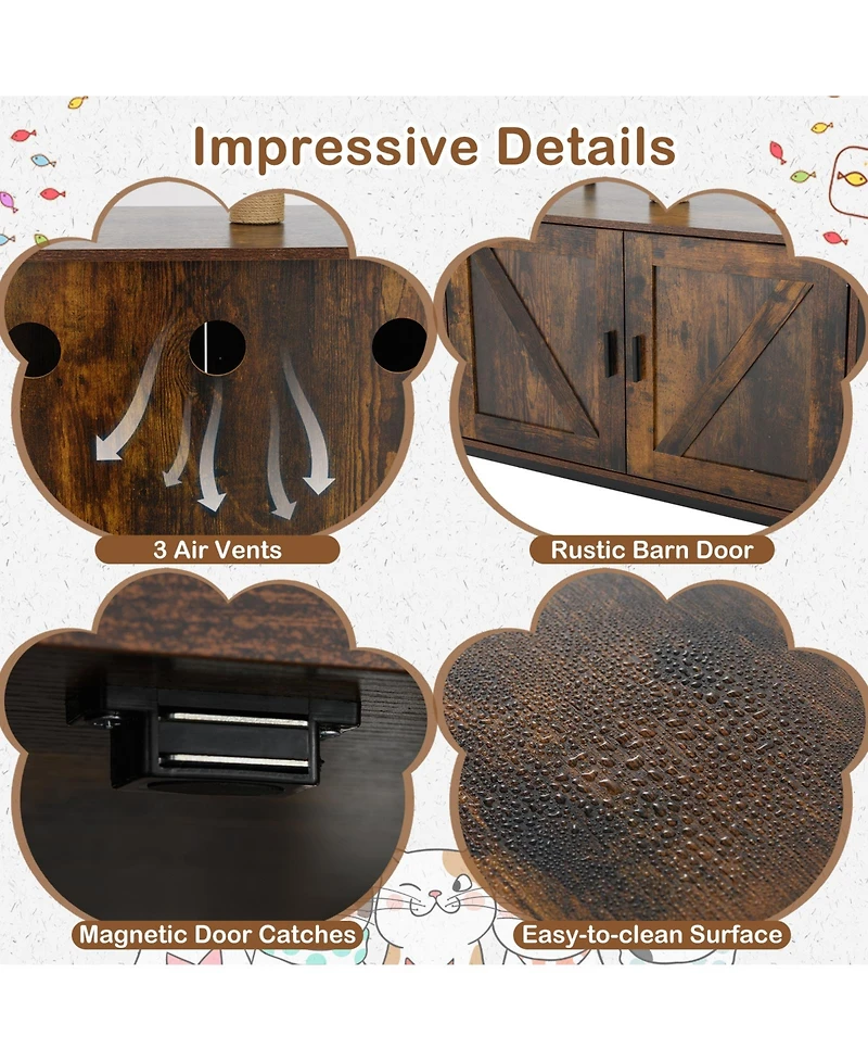 Cozito Cat Tower Industrial with Litter Box Enclosure and Condo